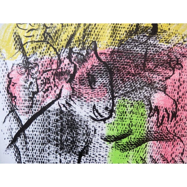 Modern Marc Chagall, Couple à la chèvre, Lithograph For Sale - Image 3 of 4