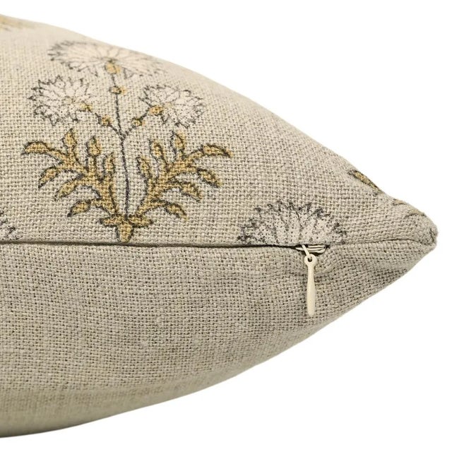 Rustic Fabdivine Floral Home Decor Cushion Cover 14x36 Inch– Thick Linen Fabric, Rishi For Sale - Image 3 of 4