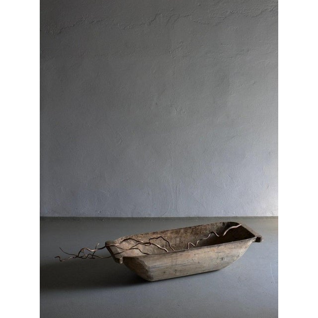 Large Wabi Sabi Carved Wood Bowl For Sale - Image 8 of 8