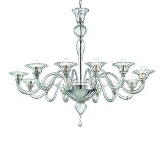 Contemporary Modern Elegant "Rigadin" Murano Glass Chandelier For Sale