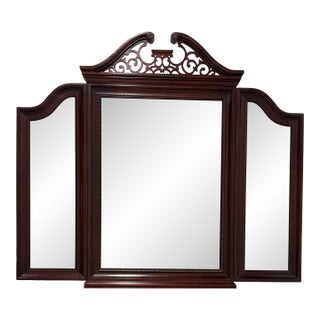 Thomasville Mahogany Chippendale Style Tri-Fold Dresser Mirror For Sale