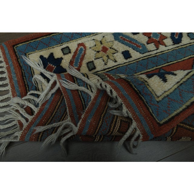 1970s 1970s Vintage Turkish Handmade Wool & Cotton Red Area Rug For Sale - Image 5 of 11