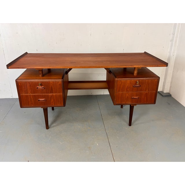 Mid-Century Danish Teak Desk attributed to Louis van Teeffelen for Wébé, 1950s For Sale - Image 9 of 18