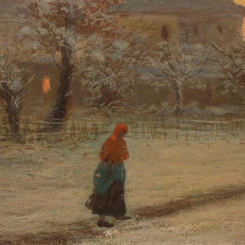 Ugo Gheduzzi, Rustic Landscape, Oil on Board For Sale - Image 4 of 11