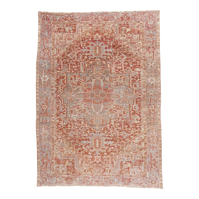 Antique Persian Heriz Rug, 09'03 X 12'11 For Sale