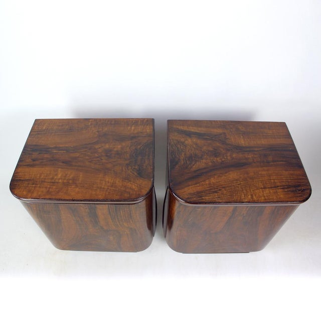 Vintage Bedside Tables in Faux Grain Finish, 1950s, Set of 2 For Sale - Image 4 of 16