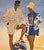 Mid-Century Modern 1948 Mid-Century French Fashion Summer Beach Print For Sale - Image 3 of 4