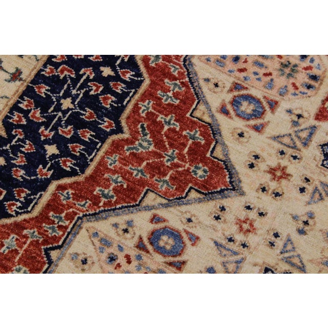 1990s Shabby Chic Rustic Ivory Wool Rug - 8′1″ × 10′2″ For Sale In New York - Image 6 of 8