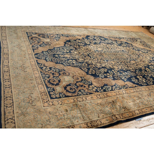 1940s Vintage Tea Washed Kerman Carpet - 9'7" x 13'8" For Sale - Image 5 of 12