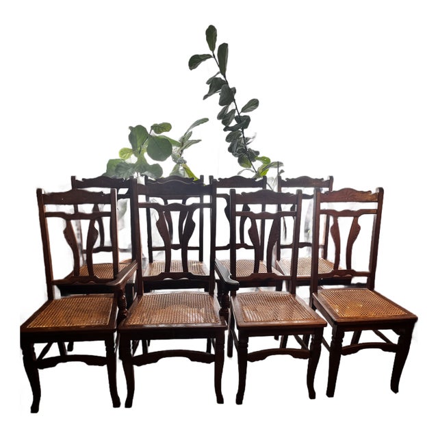 Set of 8 Late 19th Century Eastlake Walnut Dining Chairs For Sale