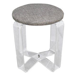 Bent Lucite Basket Weave Upholstery Piano Stool Bench Mid Century Modern MINT! For Sale