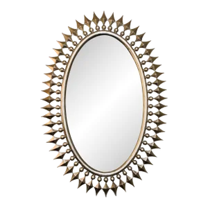 Global Views Modern Silver Leaf Finished Oval Wellington Wall Mirror