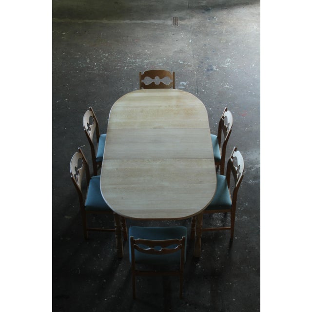 Mid-Century Modern Vintage Scandinavian Oak Extendable Dining Table with Two Leaves in the style of Henning Kjærnulf, 1960s For Sale - Image 3 of 18
