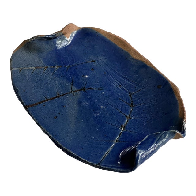 Blue Pottery Serving Platter For Sale