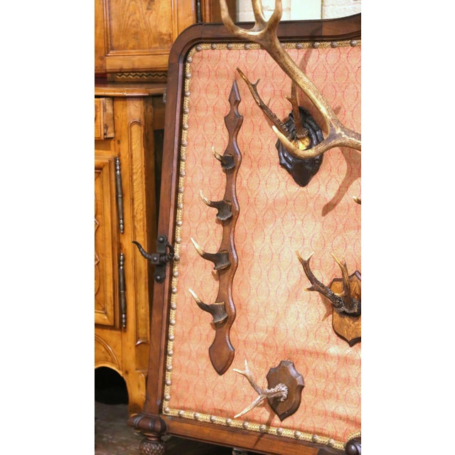 19th Century French Black Forest Style Walnut Hunting Trophy Wall Rack For Sale - Image 4 of 11