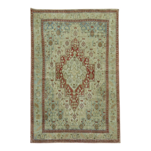 Antique Zabihi Collection Persian Senneh Scatter Rug - 3'6" x 4'10" For Sale