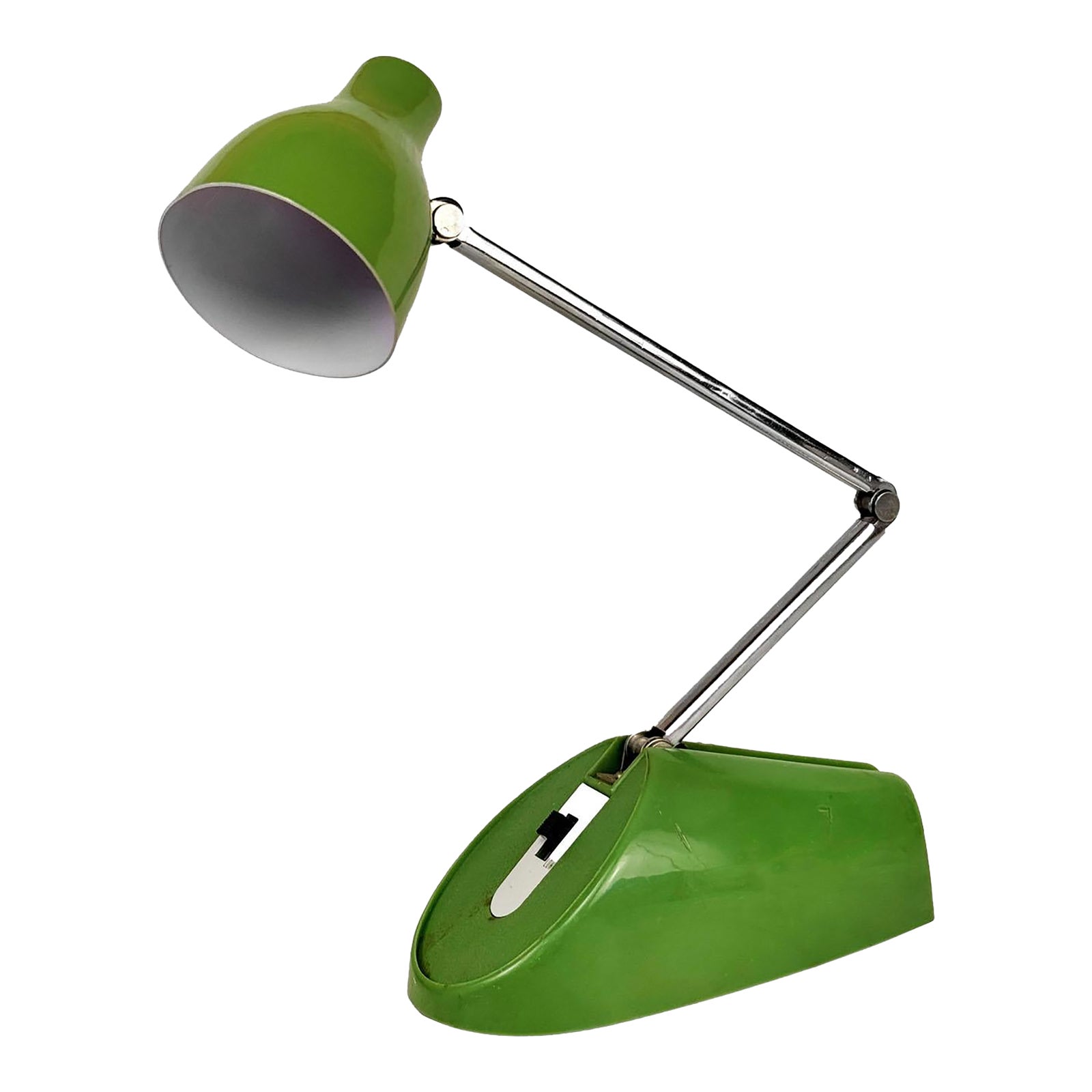 Mid-Century Avocado Green Articulating Library Desk Lamp | Chairish