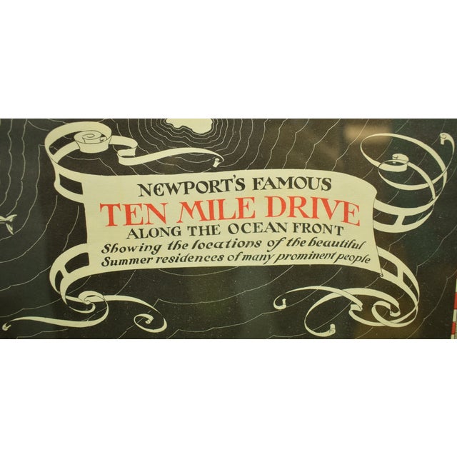 Traditional "Newport's Famous Ten Mile Drive" C1939 Map For Sale - Image 3 of 12