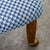 Mid Century Danish Modern Tripod Ottoman 3 Legs Wood Rolling Blue White Triangle For Sale - Image 10 of 12