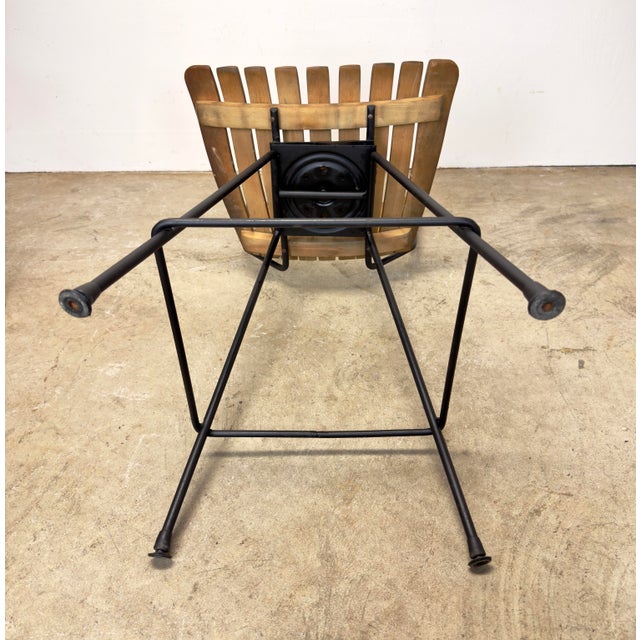 Brown Set of Four Circa 1960’s Arthur Umanoff /Raymor Wrought Iron Tall Bar Stools For Sale - Image 8 of 12