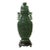 Natural Green Jasper Stone Carved Dragon Accent Flask Display Vase For Sale