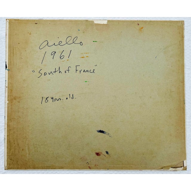 1960’s Vintage Original Abstract Expressionist French Oil Painting Signed Aiello For Sale In Philadelphia - Image 6 of 7