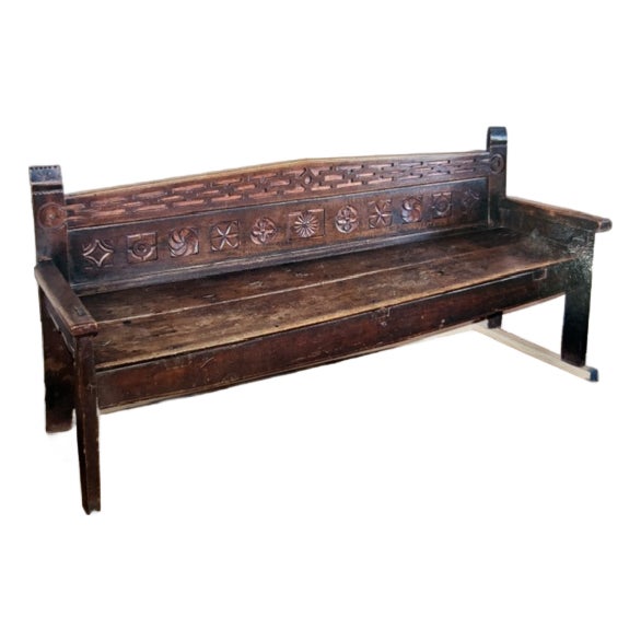 Spain Mid 18th Century Banco De Cosina Cherry Bench For Sale