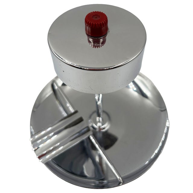 Early Mid 20th Century Chrome and Bakelite Ashtray W/ Pull-Match Dispenser For Sale In Los Angeles - Image 6 of 9