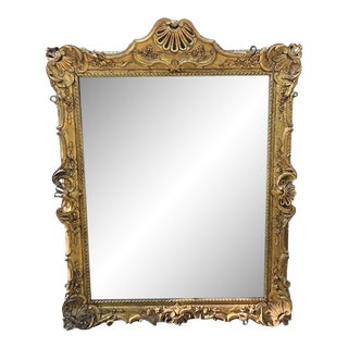 Large 18th Century, Italian Rococo Gilt Wood Wall Mirror - Exhibition Label For Sale