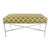 Contemporary Tufted Moss Green Metal Bench For Sale
