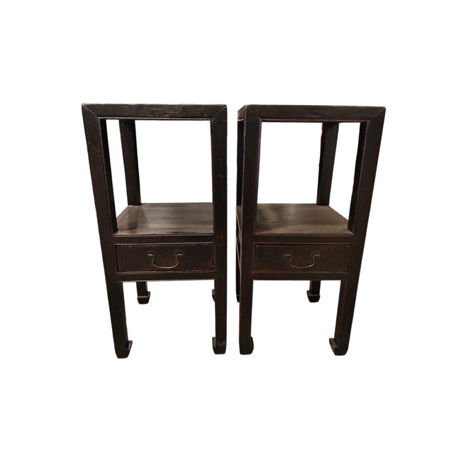 Pair of Antique Open-Shelf Accent Tables For Sale - Image 4 of 7