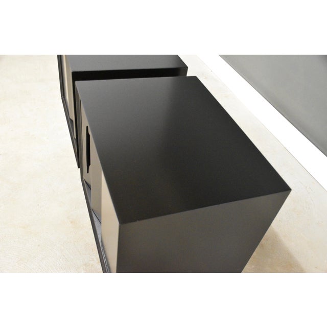 1960s Black Lacquer Nightstands - A Pair For Sale - Image 9 of 11