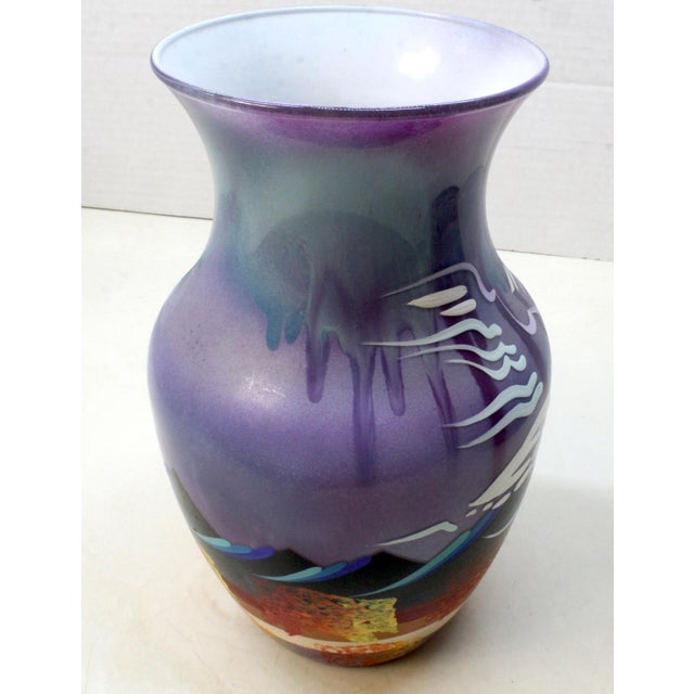 Signed Sam 2 Bulls – Oglala Lakota Sioux Hand-Painted Art Vase For Sale - Image 11 of 16