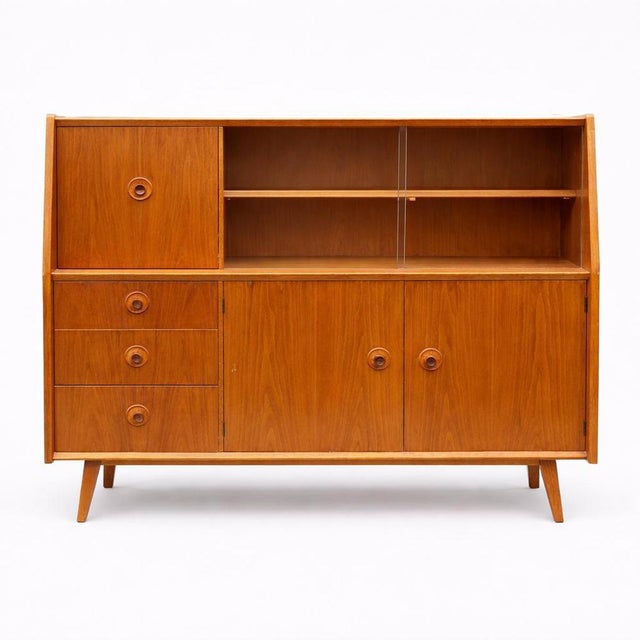 Mid-Century Oak and Walnut Drinks Cabinet from Priory For Sale - Image 10 of 10