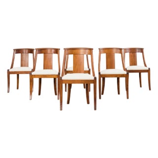 Set Six French Art Deco Gondola Dining Chairs For Sale