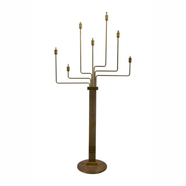 Not Yet Made - Made To Order Talitha Italian Floor Candelabra in Bronzed Brass with Seven Arms For Sale - Image 5 of 5