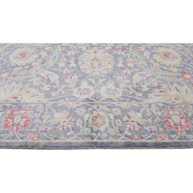 Pakistani Oushak Hand Knotted Wool Rug, 9'9"x13'7" For Sale - Image 4 of 6