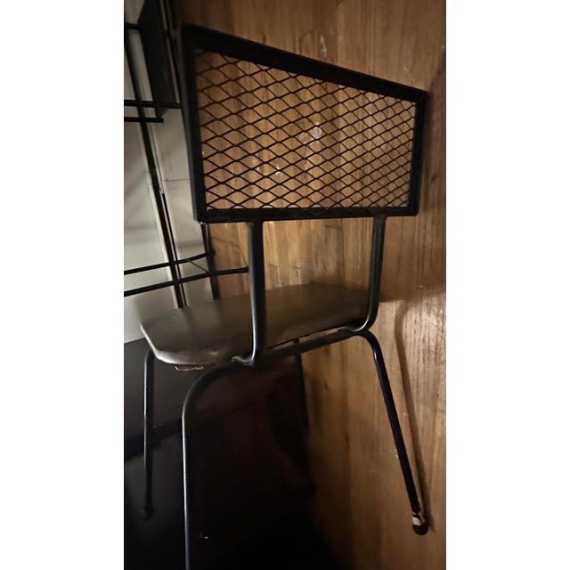 1960s 1960s Mid-Century Arthur Umanoff Desk W/Lamp, 4 Wrought Iron Shelves, Matching Chair - Set of 2 For Sale - Image 5 of 12