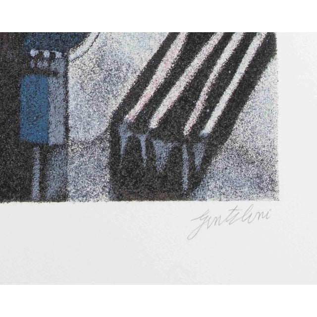 Modern Franco Gentilini, Church, Screenprint, 1970s For Sale - Image 3 of 4