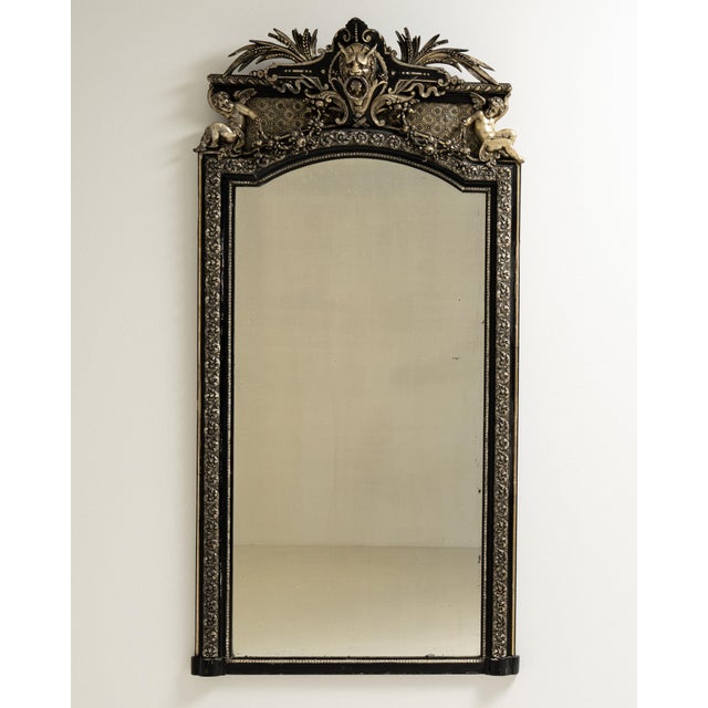 19th Century France Napoleon III Black Wood Full-length & Floor Mirrors For Sale In Greensboro - Image 6 of 10