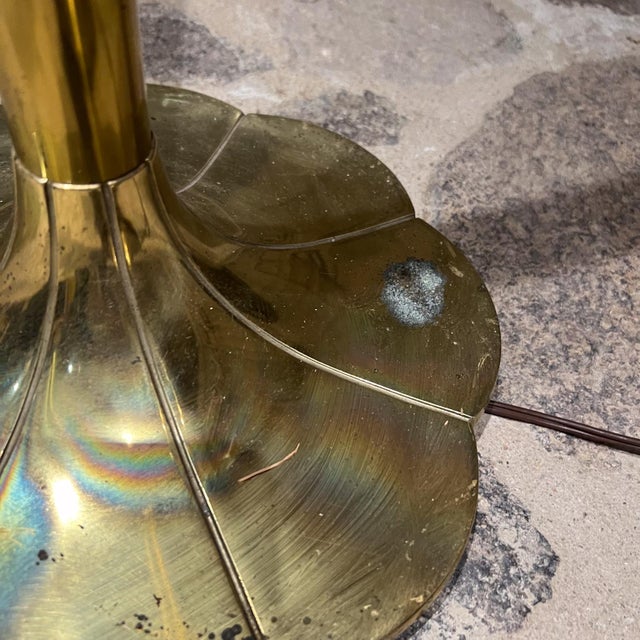 Mid Century Modern Stiffel Tulip Torchiere Brass Floor Lamp Chicago For Sale - Image 12 of 16