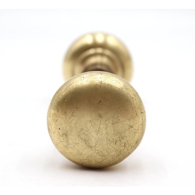 Vintage Classic Plain Polished Brass Door Knobs House Set For Sale - Image 4 of 7