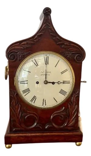 Antique Victorian Mahogany Bracket Clock, 1850s