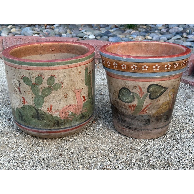 Vintage Tonala Mexico Ceramic Large Planter Pot For Sale - Image 11 of 12