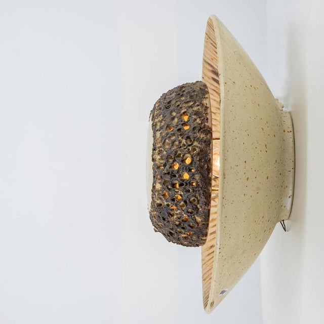 Round Ceramic Wall Light in the style of Axella, Denmark, 1970s For Sale - Image 14 of 16