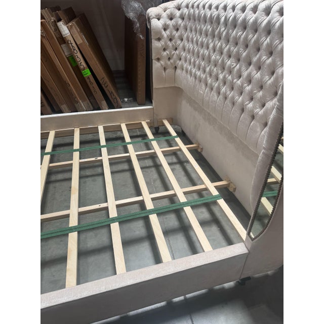 Bridgitte Ivory Mirror Bed by Haute House - King Size For Sale - Image 11 of 12