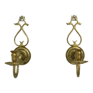 Pair Virginia Metalcrafters Colonial Williamsburg Candle Sconces