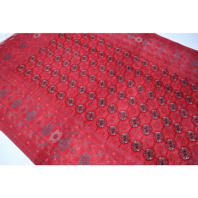 Hand-Knotted Afghan Bokhara Rug - 6.5 X 9.0 For Sale - Image 6 of 9