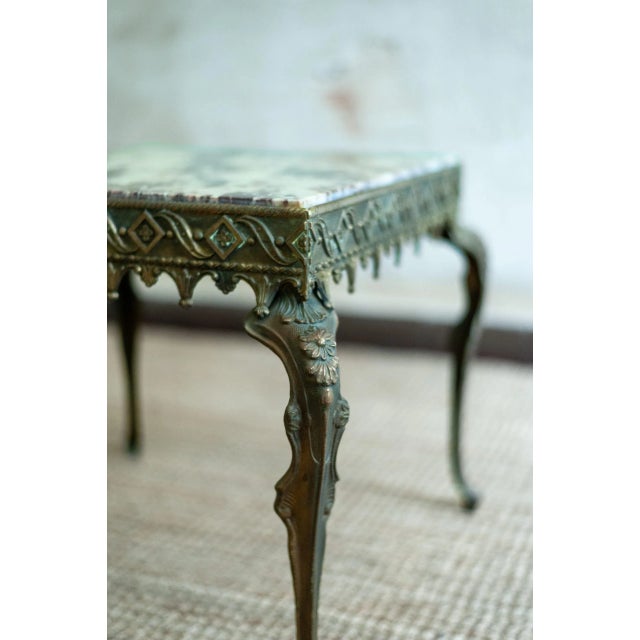 Mid-Century Modern Brass Coffee Table with Marble Top, 1950s For Sale - Image 3 of 7