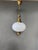Vintage Pendant Lamp with Opal Glass Globe and Brass Details, 1970s For Sale - Image 6 of 8